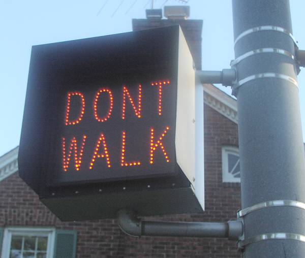 Walk Signal on Tulip Avenue - Floral Park