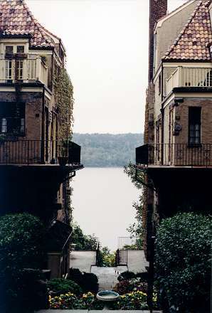 Hudson River from Between 2 Independence Ave Houses