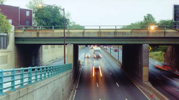 Brooklyn-Queens Expressway North from Queens Boulevard Image 1